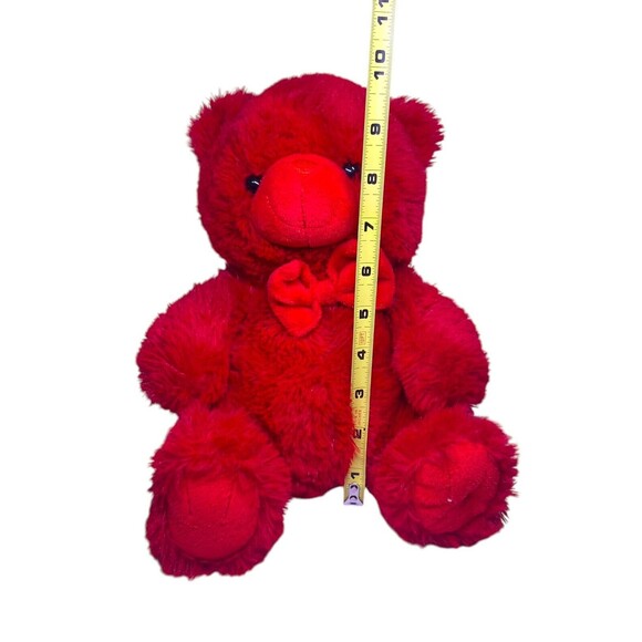 KellyToy Sugar Loaf Red Teddy Bear Plush Solid Red Stuffed Animal - Picture 7 of 11